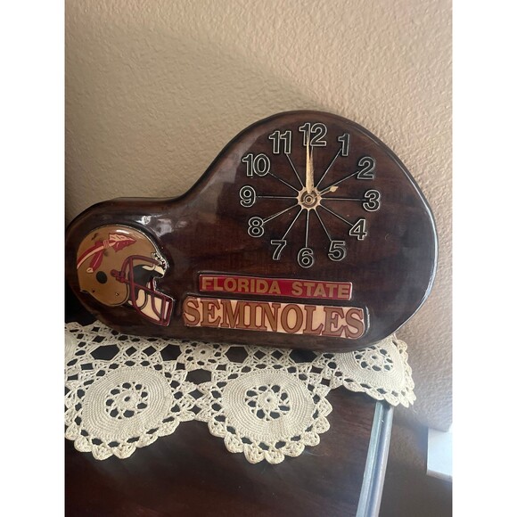 Vintage Florida State Seminoles Wooden Clock